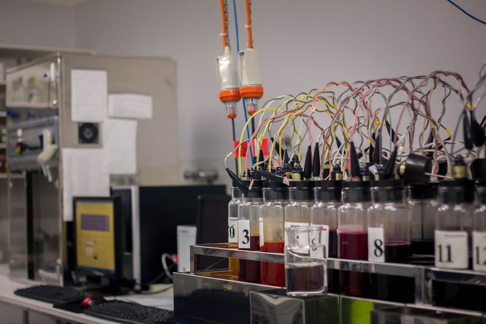 Dye lab with colour samples