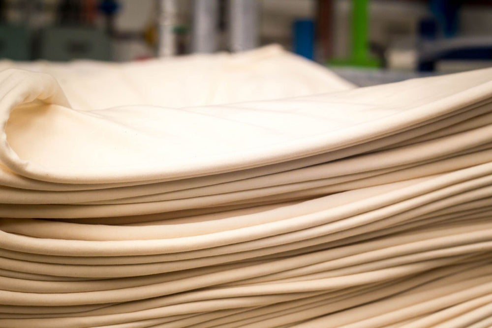 Folded merino fabric ready for cutting