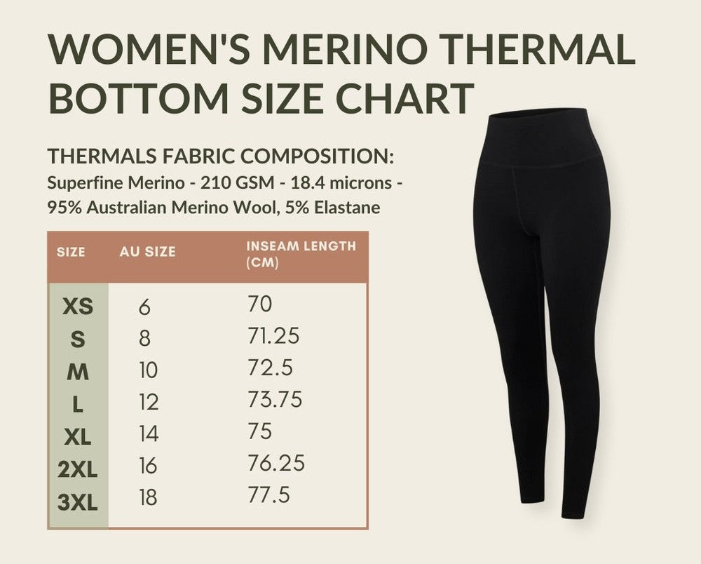 Thermals size chart