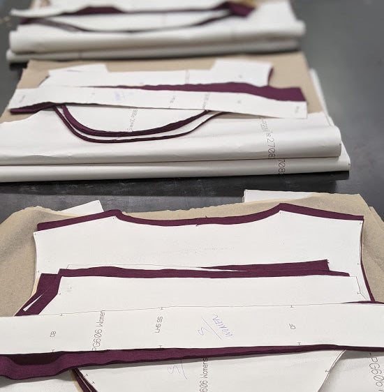 Ottie pattern pieces at the Melbourne factory